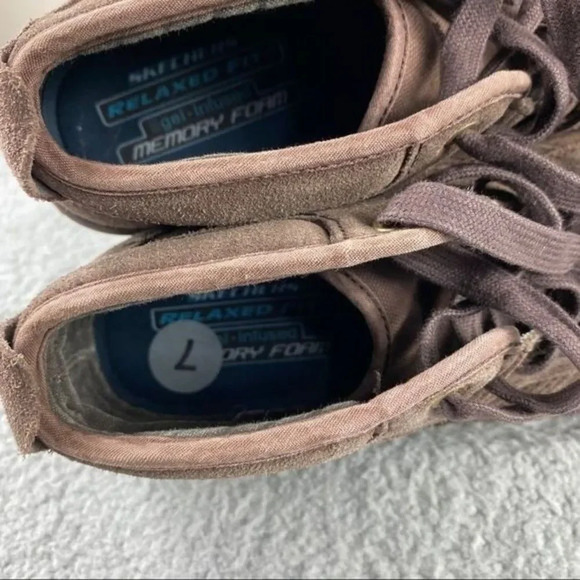 NEW SKECHERS GEL INFUSED Memory Foam Hi Top Shoe Suede Sneaker Mens Size 7 Brown - Picture 10 of 13